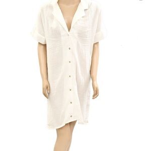 Anthropologie White Linen Top